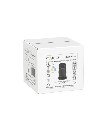 GUINCHO * MINI EMPOTRABLE LED 3W  2700K NEGRO